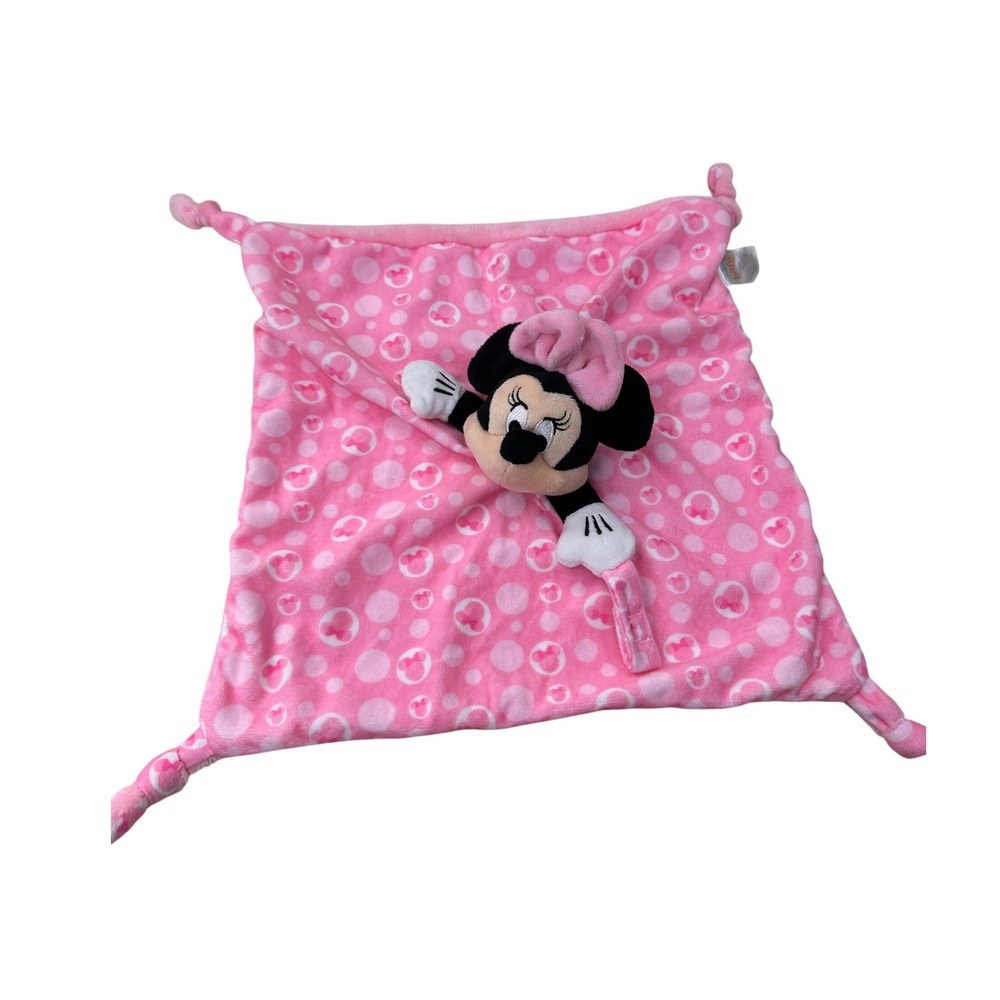 Disney Baby Minnie Mouse Lovey Security Blanket Pink Polka Dot‎ Plush Kids Toy